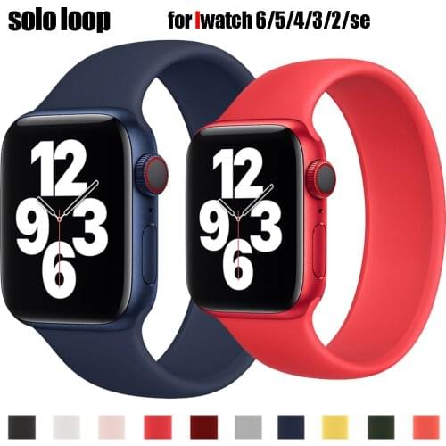 Apple Watch 5 Band 40mm 44mm iWatch serie 2/3/4/5/6/SE Elastic Belt Jelly Silicone Solo Loop Bracelet Apple Watch Band 42mm 38mm