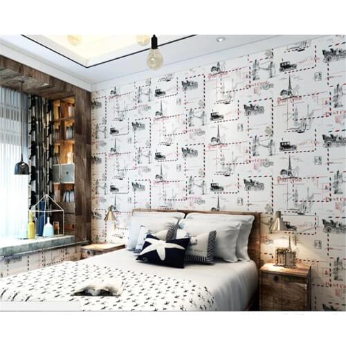 Beibehang behang Stylish british wind cute cartoon wallpaper for kids room living room bedroom TV background 3d mural wallpaper