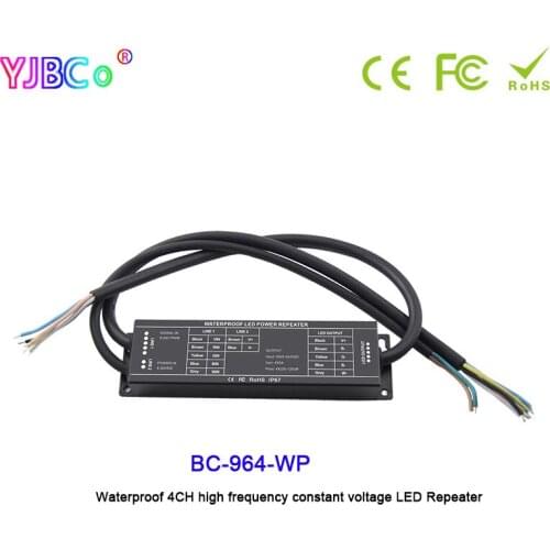Bincolor 4CH Waterproof LED Power Repeater DC 5V 12V 24V high frequency PWM signal RGBW LED Controller expansion BC-964-WP