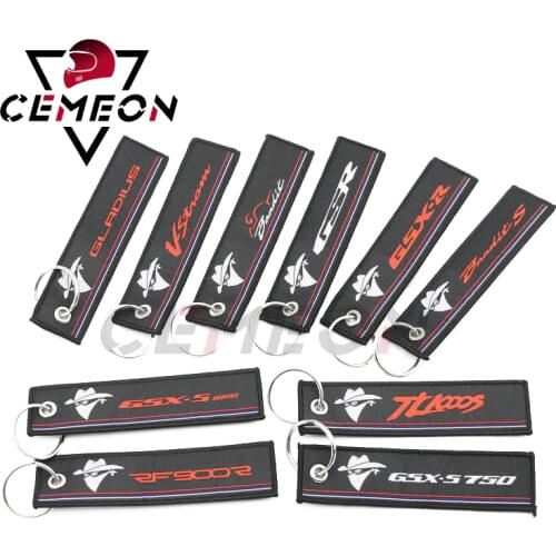 Suzuki Motorcycle Keychain TL1000S Vstrom GSXR750 GSX-R Bandit S GLADIUS GSX-S1000 RF900R Embroidered Keychain Keyring