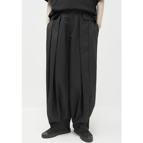 Big size couples dress Yamamoto style dark black radish pine cross Serge casual pants mens summer thin pants mens