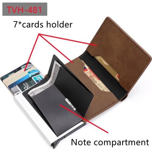 Business Top Pu Leather Credit Card Holder Anti-Theft RFID Men Wallet Short Slim Purse Women Bank Credit Card Pocket 9.7*7*1.7cm