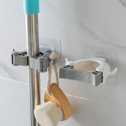 Mop Holder Wall Mounted Mop Organizer Holder Brush Broom Hanger Storage Rack Kitchen Hook Home Brushroom Decoration