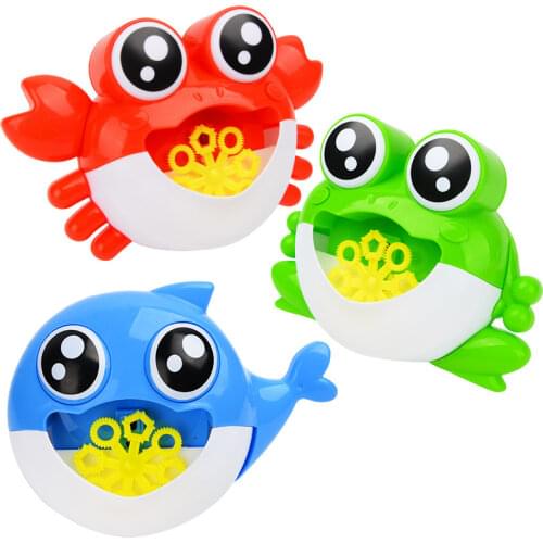 Childrens Bubble Machine Dolphins Crabs Frogs Electric Toys Light Music Bubble Blowing Toys Cartoon Childrens Bathtub Funny