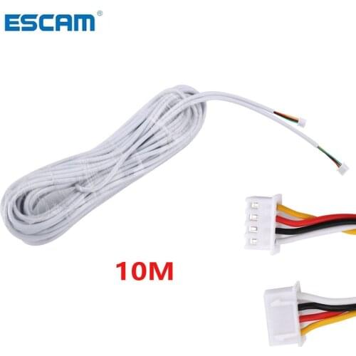 ESCAM 10M 2.54*4P 4 wire cable for video intercom Color Video Door Phone doorbell wired Intercom cable