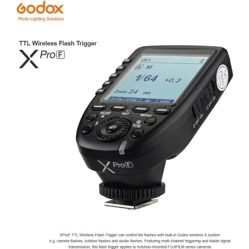 Godox Wireless Flash Trigger Xpro-F TTL Transmitter Support TTL Autoflash Customizable Functions for Fujifilm