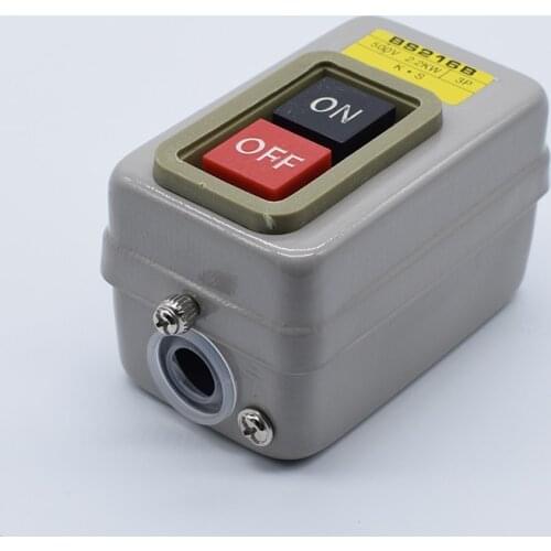 1pcs BS216B Power Control Pushbutton Switch Start Button Presser Switch 380V 15A 2.2kW 3P