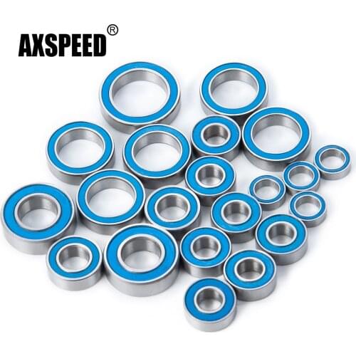 AXSPEED 21Pcs Wheel Hub Sealed Bearing Kit for Traxxas Slash 4x4 Rustler Stampede Telluride 4WD 1/10 RC Crawler Car Upgrade Part