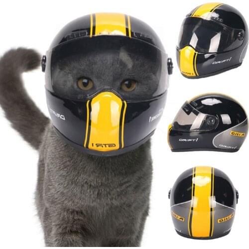 Handsome Cute Pet Helmet Cat Dog Cap Outdoor Anti-collision Hat for Cat Dog Styling Photo Mini Motorcycle Helmet Props Pet Hat