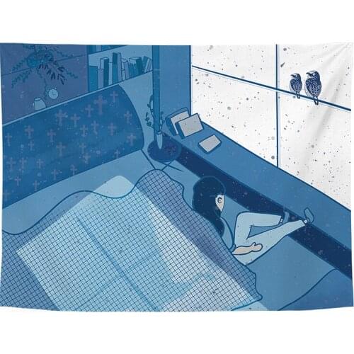 Colorful Pastel Macrame Tapestry Aesthetic Cute Print Nordic Pastel Tapestry Anime Korean Wall Hanging Decor DE50GT