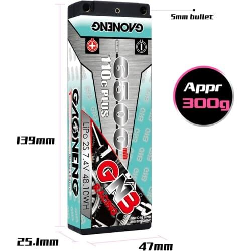 GNB 6500mAh 7.4v 110C LiPo Battery For RC Car Racing Spare Parts With Shell Upgrade LiHV 2S Battery for RC Car Boats