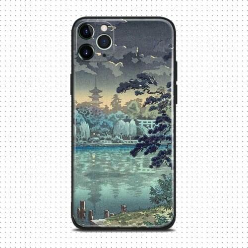 Retro art japanese landscape For iPhone se 6 6s 7 8 plus x xr xs 11 pro max soft silicone phone case cover shell