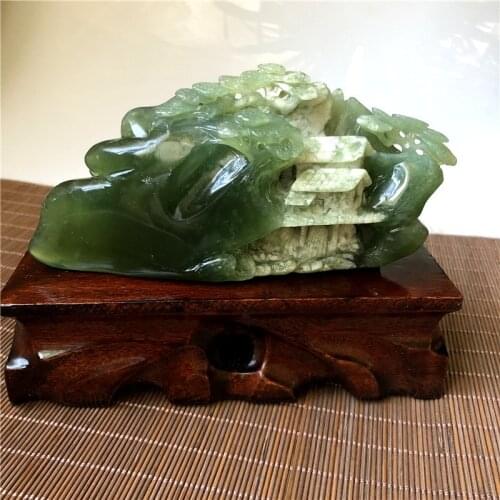 Natural xiuyu jade A HandCarved jade landscape crafts jadeite jade green jade pendant jade crafts jewelry jade necklaces