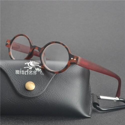 MINCL/Retro Style Optical Glasses High Quality Eyewear Vintage Leopard Glasses Frame Round Reading Glasses lxl