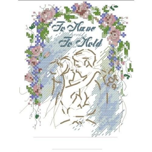 Top Quality Hot Sell Lovely Counted Cross Stitch Kit To Have and To Hold Wedding Record Dim 65086