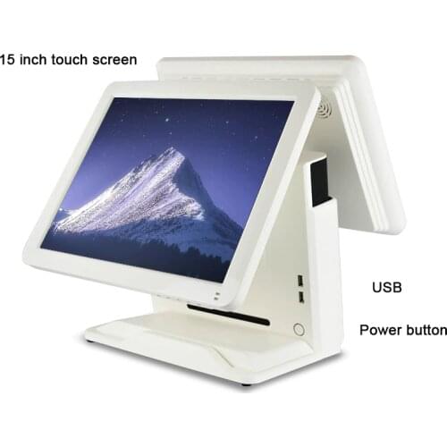 Restarant dual 15" touch Pos all in one high quality pos terminal for sale