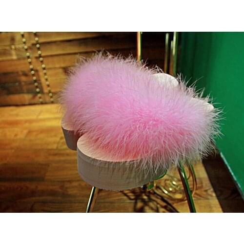 23 Color Luxury Large Natural Fur Slippers Spring Summer Autumn Winter Warm Fluffy Comfy Furry beach Sandals Slides
