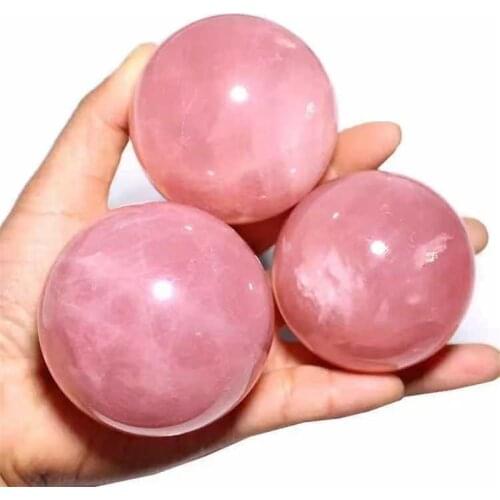 MOKAGY 50mm-55MM Natural Pink Rose Quartz Crystal Sphere Balls for Gifts 1pc