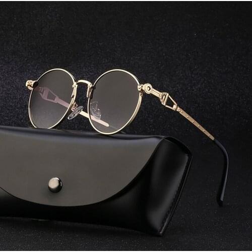 Vintage Small Round Sunglasses Men Women Classic Retro Gothic Steampunk Sunglasses Metal Brand Designer Sun Glasses Oculos UV400