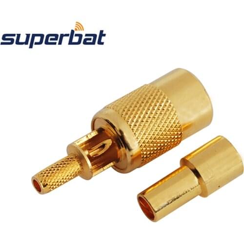 Superbat SMB Jack Straight Crimp Attachment 75 Ohm RF Coaxial Connector for Cable RG316 RG174 LMR100