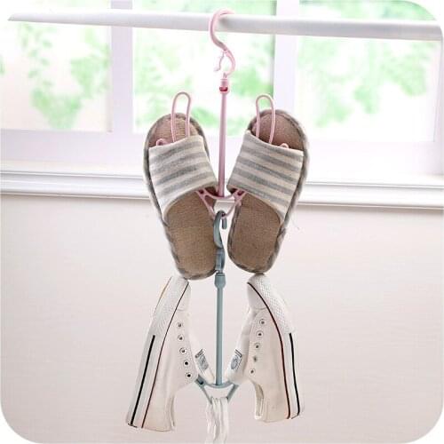 Multifunctional Shoes Drying Hanger Drying rack Windproof Rotatable Balcony Scarf Necktie Shoe Hanging for Home Storage Organize