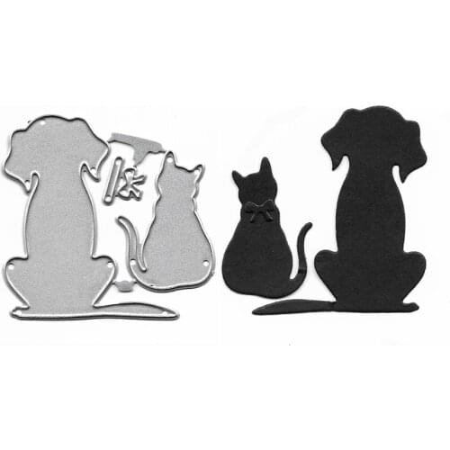 Dog And Cat Cutting Dies 2021 For Scrapbooking DIY Album Card Making Mold Embossing Folder Cut Template Stencil Clear Stamps New
