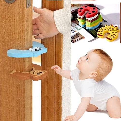 5PC/set Gates & Doorways safety door plug door crossing decoration care cartoon animal jammer child protection anti-pinching