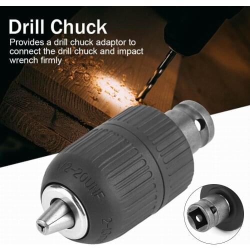 1/2"-20UNF Drill Chuck 2-13 Mm Capacity Keyless Chuck With 1/2" Adapter For Impact Wrench Conversion Tool Dropshipping