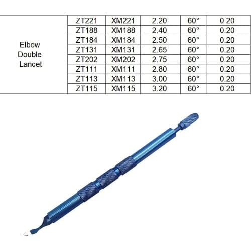 1set Sapphire elbow double lancet blade Sapphire Keratome blade Ophthalmic knives