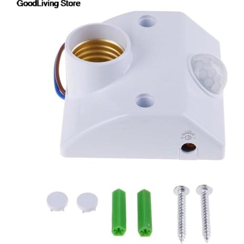 1PC AC110-240V E27 Motion Sensor Lamp Holder Base PIR Infrared Automatic Timer Adjustable Smart Bulb Light Holder Sensor Switch