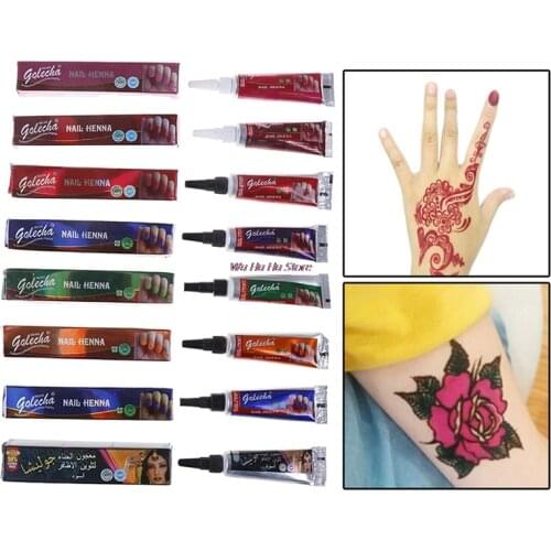 1 Pcs Indian Henna Paste Cone Paint DIY Temporary Drawing Beauty Women Mehndi Finger Body Cream Paint For Stencil Body Art