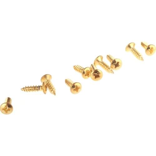 Musiclily 3x12mm Pickguard Mounting Screws for Guitar Bass, Gold (50 Pieces)