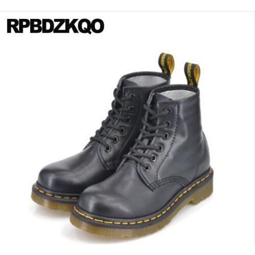 12 44 Military Autumn 10 Shoes 11 Lace Up Fall Brand Big Size Vintage 41 Black Ankle Women Boots 2021 Round Toe Combat Flat