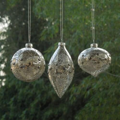 4sets/pack Different Shapes Small Size Glass Pendant Christmas Day Decoration Wedding Prop Hanging Ornament