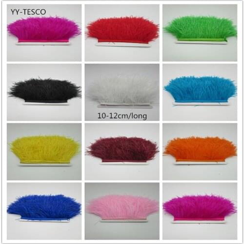 4-5 inch 10-12CM High Quality Real Ostrich Feather Trims 100 yards for Skirt/Dress/Costume Ribbon Feather Trimming Wholesale DIY