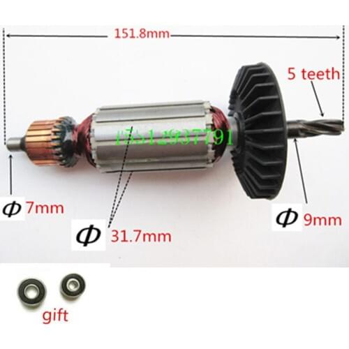 5 Teeth AC220-240V Armature Engine motor Rotor Replacement for Makita 518880-5 515669-2 HR2021 HR2020 HR2022
