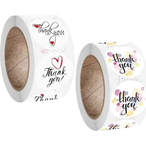 500pcs/roll Round Seal stickers Thank you sticker flower Labels Scrapbooking For Gift handmade crafts Decoration Wedding Favors