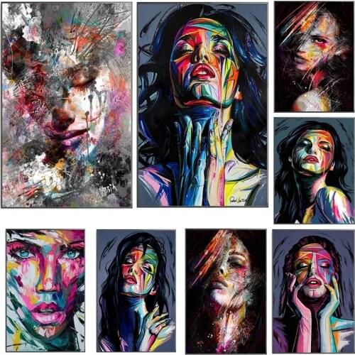 African Art Abstract Girl Wall Art Canvas Posters Graffiti Art Posters And Prints Woman Portrait Street Wall Pictures Home Decor