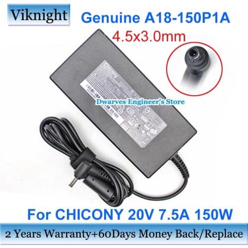 Small CHICONY A18-150P1A AC Adapter Charger 20V 7.5A 150W A150A039P Power Supply 4.5x3.0mm