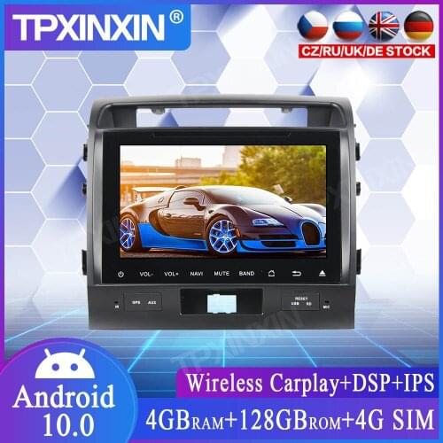 128G Android 10 For Toyota Land Cruiser 2008-2012 Car Multimedia Player GPS Navigation Headunit Radio Audio Stereo Tape Recorder