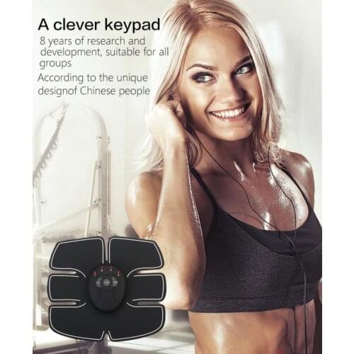 Freeshipping 1 set six-pad Abdominal Muscle Training Stimulator Device Wireless EMS Belt Gym Professional Body Slimming Massager