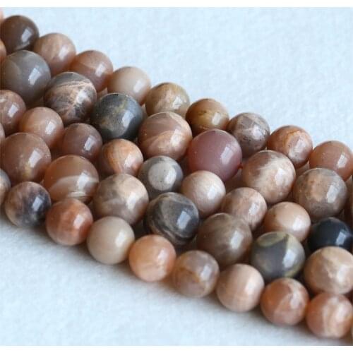 Real Genuine Natural Gray Pink Flesh-color Sunstone Round Loose Gemstone Ball Beads 4mm 6mm 8mm 10mm 12mm 14mm 15" 05148