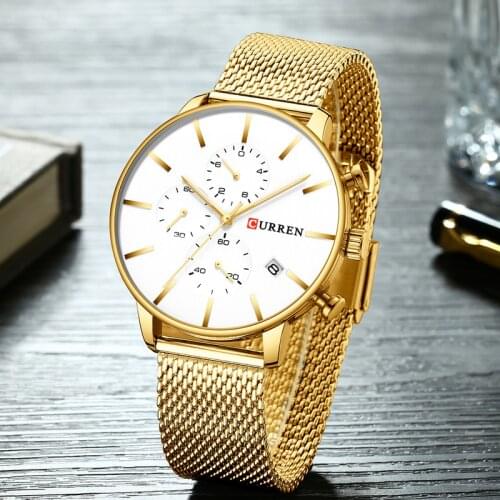 Curren Mens Watches Top Brand Luxury Business Watch Men 2020 Chronograph Male Wristwatches Stainless Steel Relogio Masculino