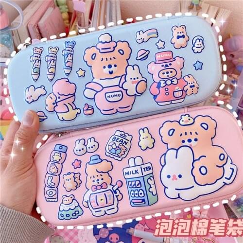 Pencil Cases Bear Kawaii Stationery Licorne Etui Estuche Case School Supplies Cute Papeleria Astronaut Pencil Box Bag