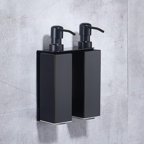 Black Liquid Soap Dispenser Shampoo Dispenser for Hotel with Cup Holder Paper Holder Wall Shelf Bathroom Accessories For Hotel