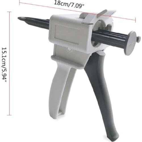 50ml 10:1 Manual Two Component AB Glue Applicator Adhesive Squeeze Dispenser 62KD