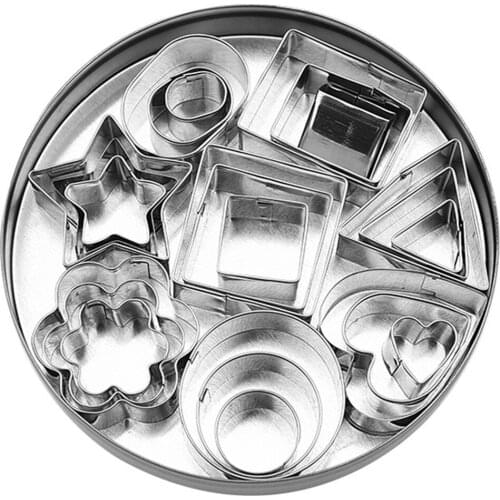 Moulds Baking Tool Molds Biscuit Tools Strong Reusable Kitchen Geometric Shaped 24 PCS/Set 24 Piece Microwave Cookie Cutters