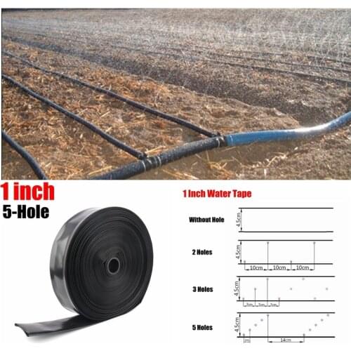 50M 1"N45 Φ28mm 0/2/3/5 Hole Irrigator Tape Greenhouse Water Drip Tape Farm Land Crops Sprinkling Watering Irrigation System