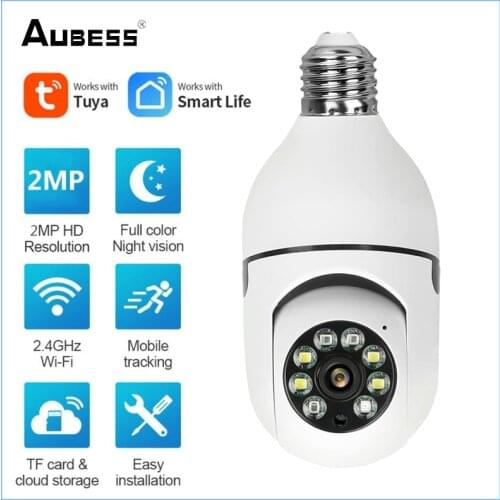 E27 Camera HD 1080P Auto Tracking Panoramic Camera Light Bulb Wireless Wifi PTZ IP Camera Remote Viewing Security Surveillance
