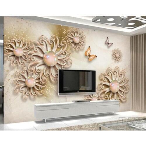 Beautiful luxury stereoscopic 3d wallpaper For living room bedrooms Sofa TV background photo wall paper
